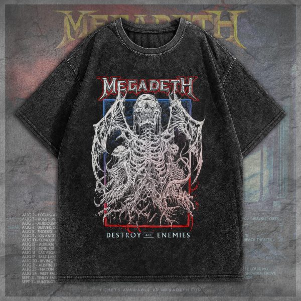 Megadeth Band 2D Acid Washed Cotton Shirt - TANTN 7566