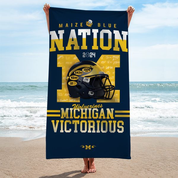 Michigan Wolverines Football Rectangle Beach Towel - TANTN 7460