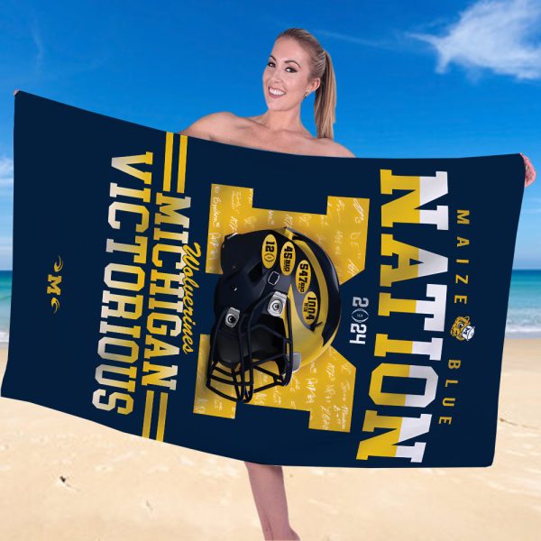 Michigan Wolverines Football Rectangle Beach Towel - TANTN 7460