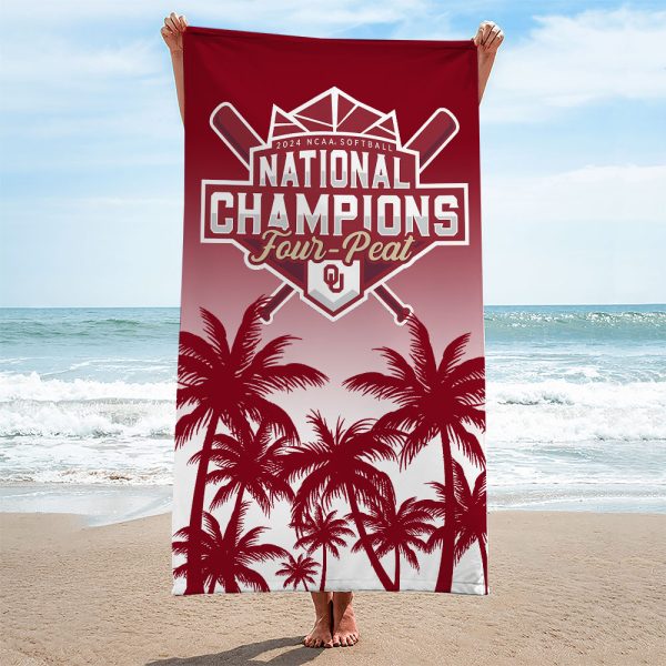 Oklahoma Sooners Women’s Softball Rectangle Beach Towel - MAITM 7296