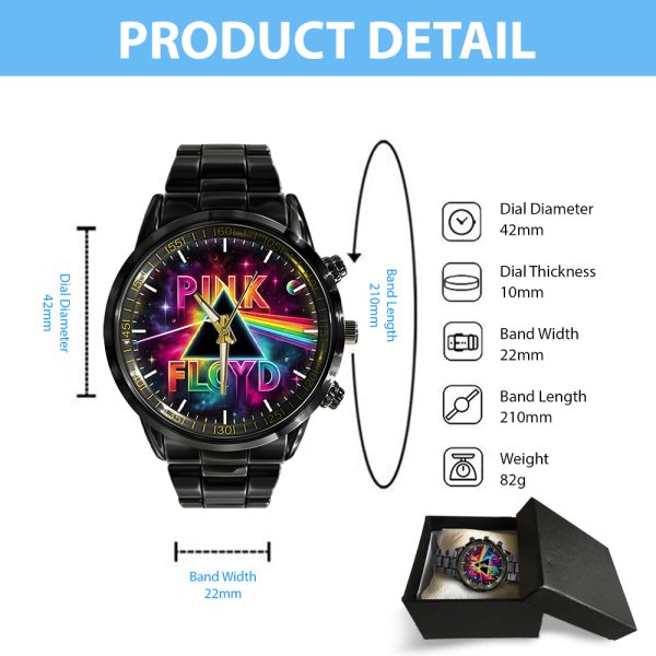 Pink Floyd Black Stainless Steel Watch - GNE 650