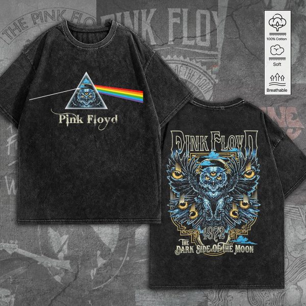 Pink Floyd 2D Acid Washed Cotton Shirt - GNE 781