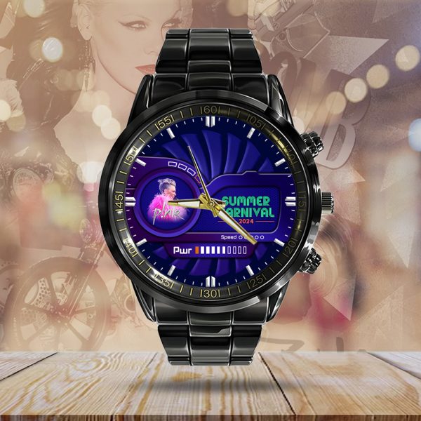 P!nk Black Stainless Steel Watch - MAITM 7525