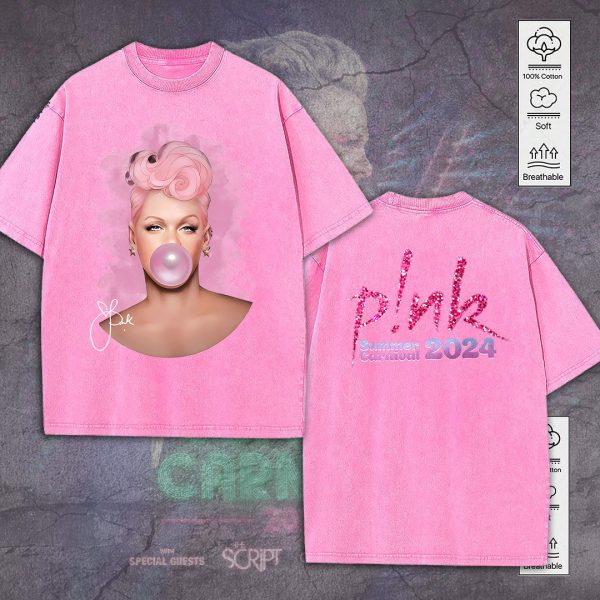 P!nk 2D Acid Washed Cotton Shirt - TANTN 7590