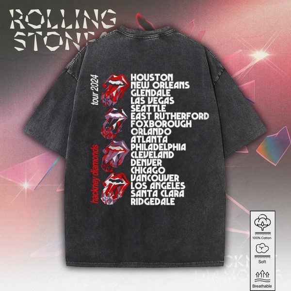 The Rolling Stones 2D Acid Washed Cotton Shirt - MAITM 7473