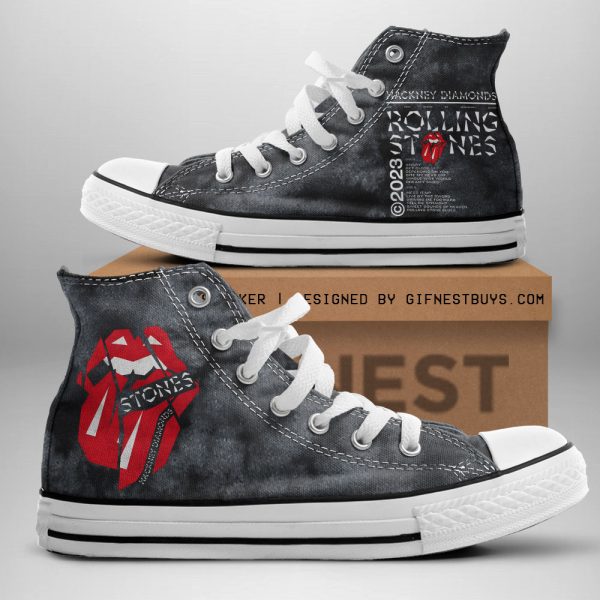 The Rolling Stones High Top Canvas Shoes - TANTN 7582