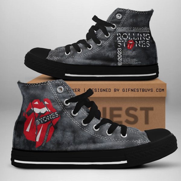 The Rolling Stones High Top Canvas Shoes - TANTN 7582