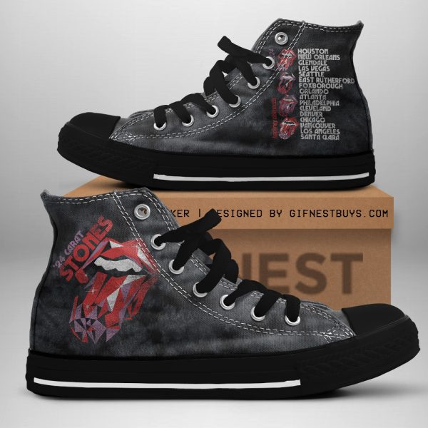 The Rolling Stones High Top Canvas Shoes - TANTN 7583