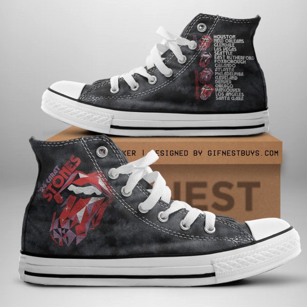 The Rolling Stones High Top Canvas Shoes - TANTN 7583