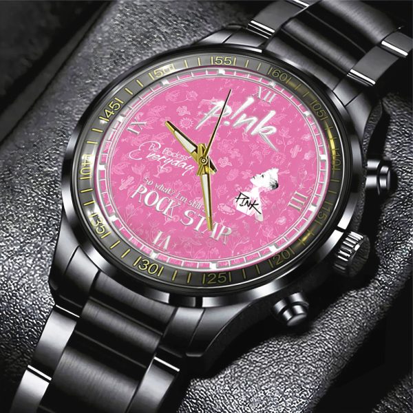 P!nk Black Stainless Steel Watch - ANHNV 4945