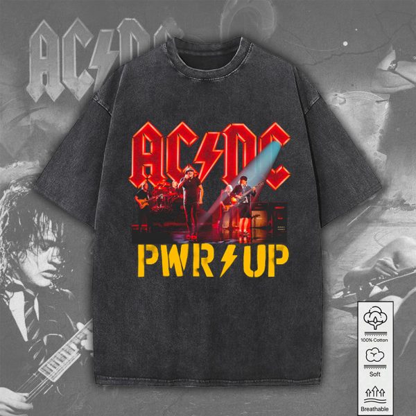 AC/DC 2D Acid Washed Cotton Shirt - MAITM 7715