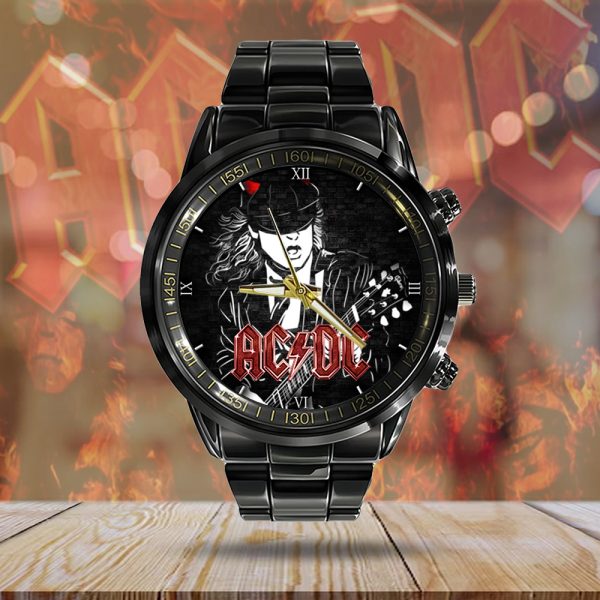 AC/DC x Angus Young Black Stainless Steel Watch - GNE 960