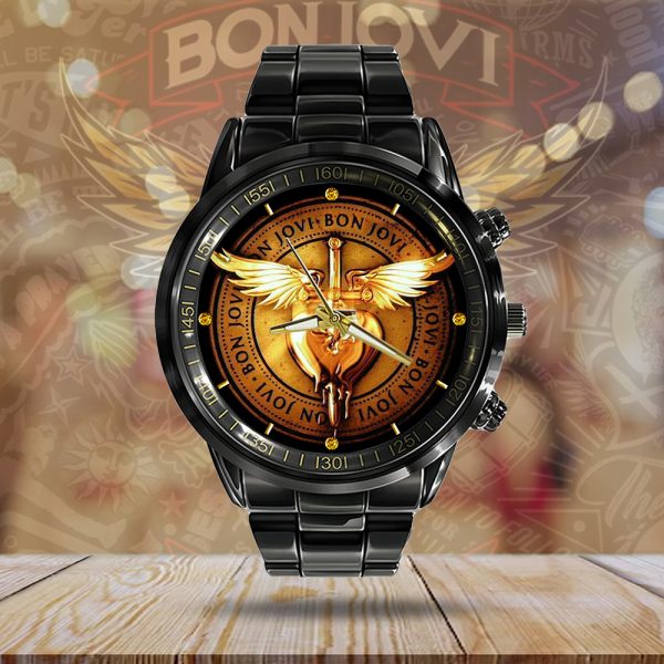 Bon Jovi Black Stainless Steel Watch - GNE 1076