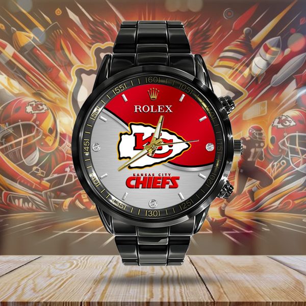 Kansas City Chiefs x Rolex Black Stainless Steel Watch - MAITM 7609