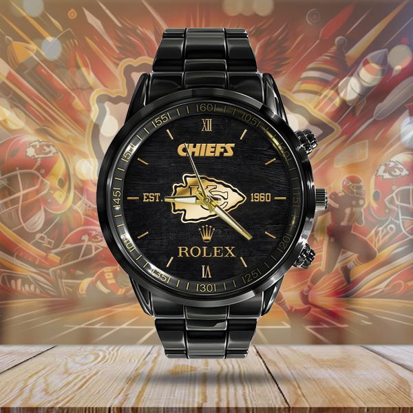 Kansas City Chiefs x Rolex Black Stainless Steel Watch - MAITM 7650