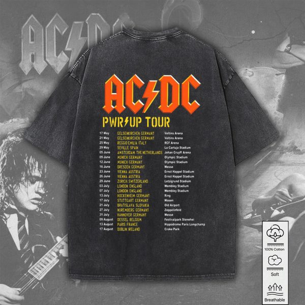 AC/DC 2D Acid Washed Cotton Shirt - MAITM 7715