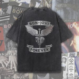 Bon Jovi 2D Acid Washed Cotton Shirt - MAITM 7721