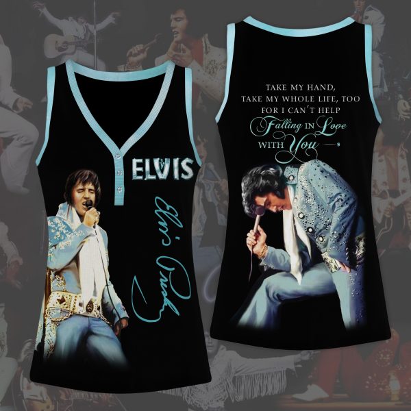 Elvis Presley Women V-Neck Ribbed Tank Top - MAITM 7619