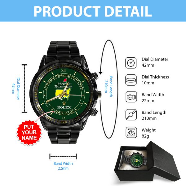 Personalized Masters Tournament x Rolex Black Stainless Steel Watch – MAITM 7632