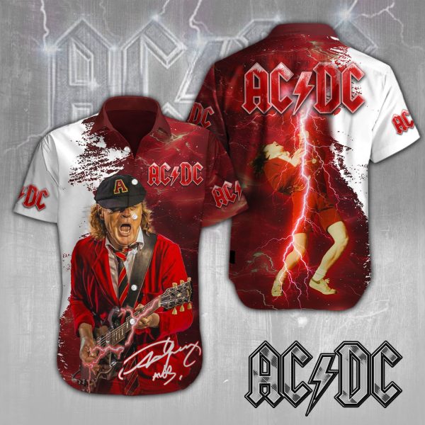 AC/DC x Angus Young Short Sleeve Dress Shirt - MAITM 7716