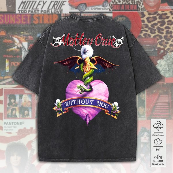 Mötley Crüe 2D Acid Washed Cotton Shirt - ANHNV 5028