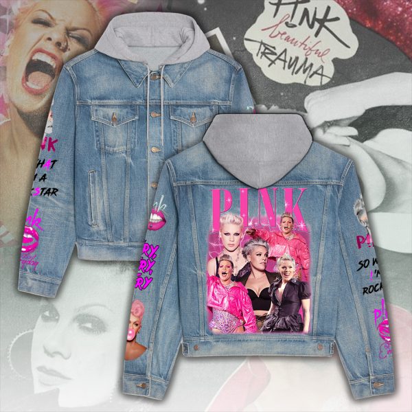 P!nk Women's Denim Hood Jacket - ANHNV 5040