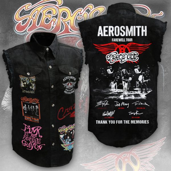 Aerosmith 3D Lightweight Sleeveless Denim Shirt - ANHNV 5089