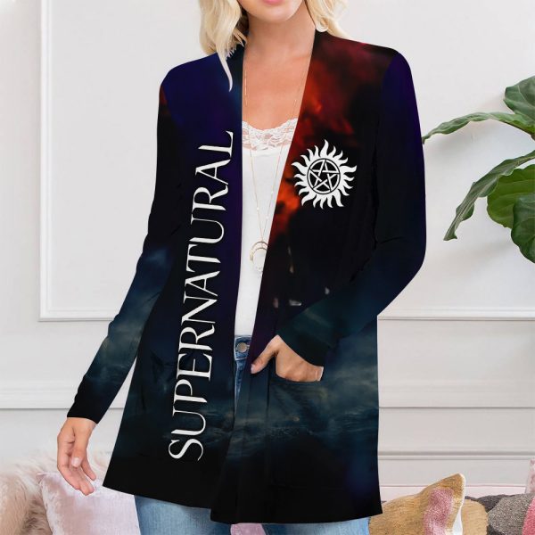 Supernatural Women's Patch Pocket Cardigan - ANHNV 5130