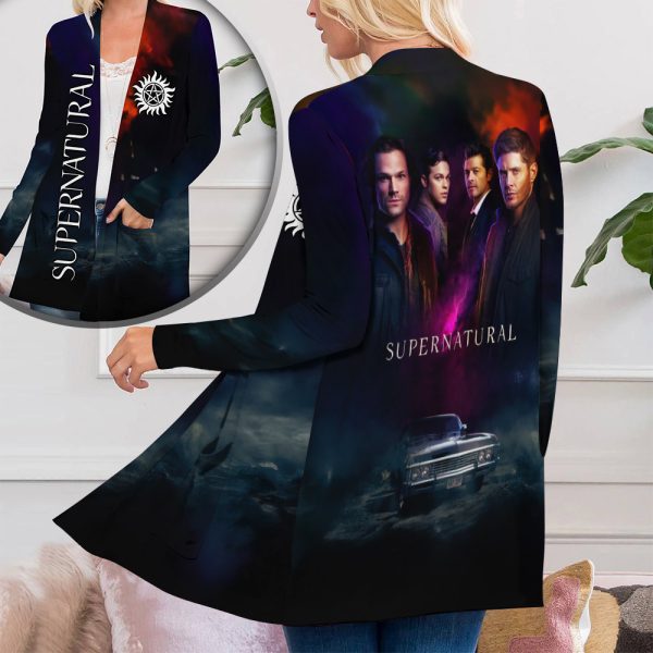 Supernatural Women's Patch Pocket Cardigan - ANHNV 5130