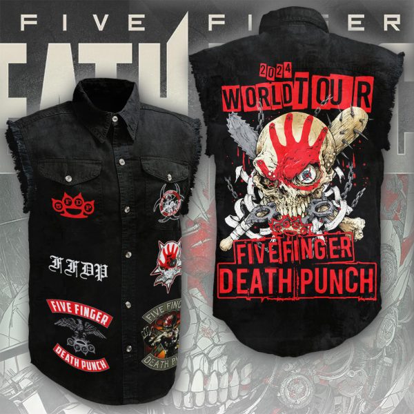 Five Finger Death Punch 3D Lightweight Sleeveless Denim Shirt - ANHNV 5152