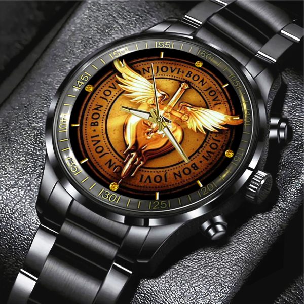 Bon Jovi Black Stainless Steel Watch - GNE 1076