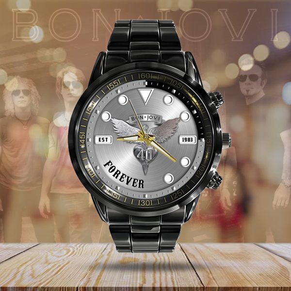 Bon Jovi Black Stainless Steel Watch - MAITM 7673