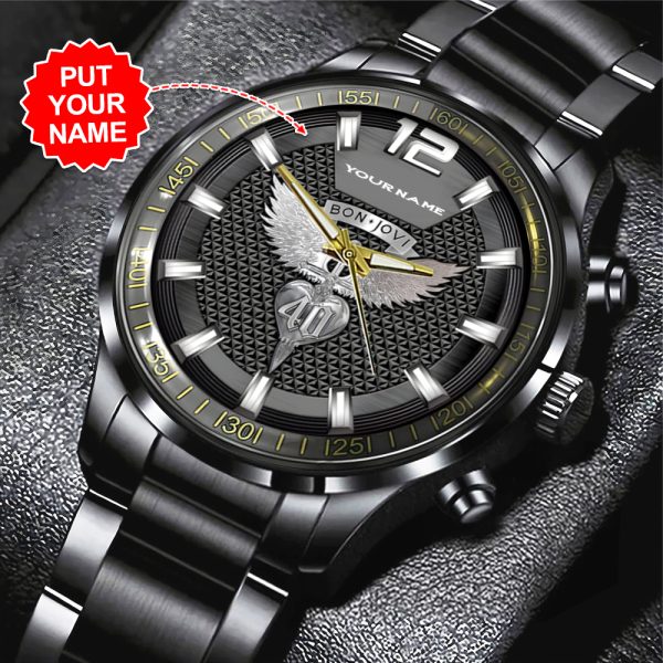 Personalized Bon Jovi Black Stainless Steel Watch - TANTN 7852