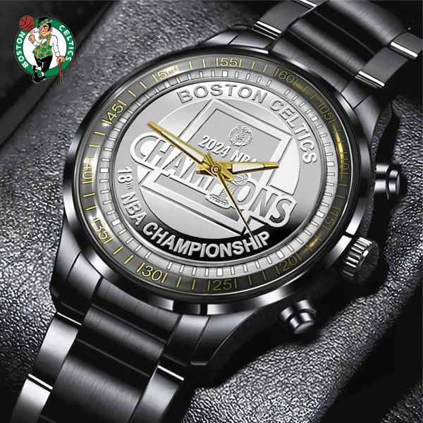 Boston Celtics Black Stainless Steel Watch - TANTN 7692