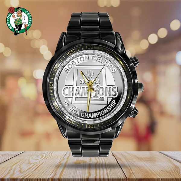 Boston Celtics Black Stainless Steel Watch - TANTN 7692