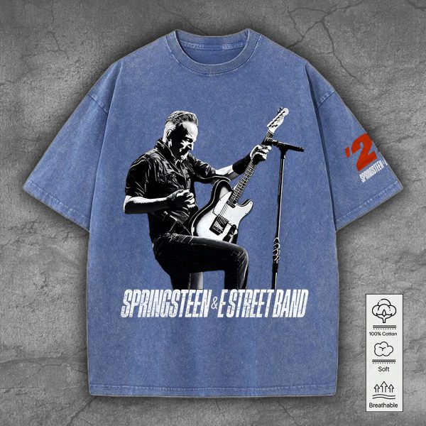 Bruce Springsteen 2D Acid Washed Cotton Shirt - TANTN 8004