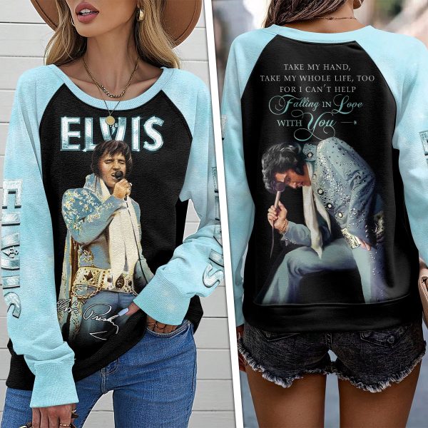 Elvis Presley Round Neck Raglan Sleeve Sweatshirt – MAITM 7590