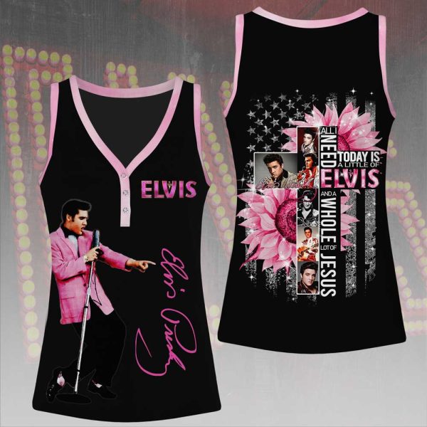 Elvis Presley Women V-Neck Ribbed Tank Top - MAITM 7732