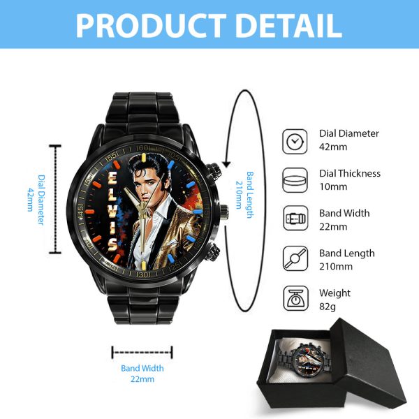 Elvis Presley Black Stainless Steel Watch - GNE 875