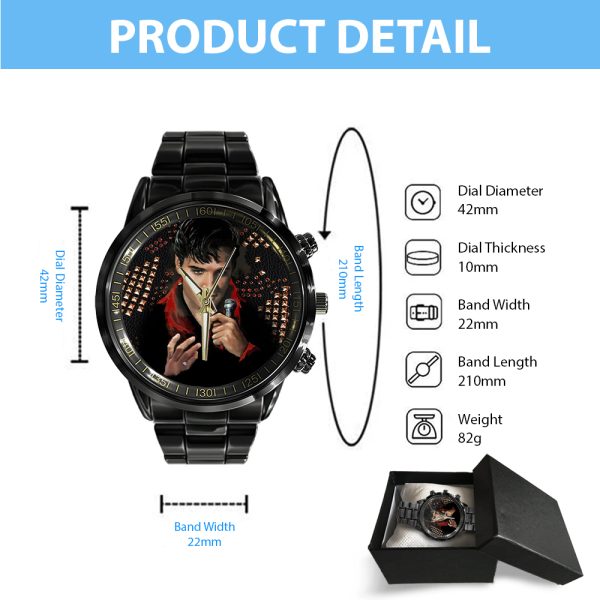 Elvis Presley Black Stainless Steel Watch - HOATT 5759