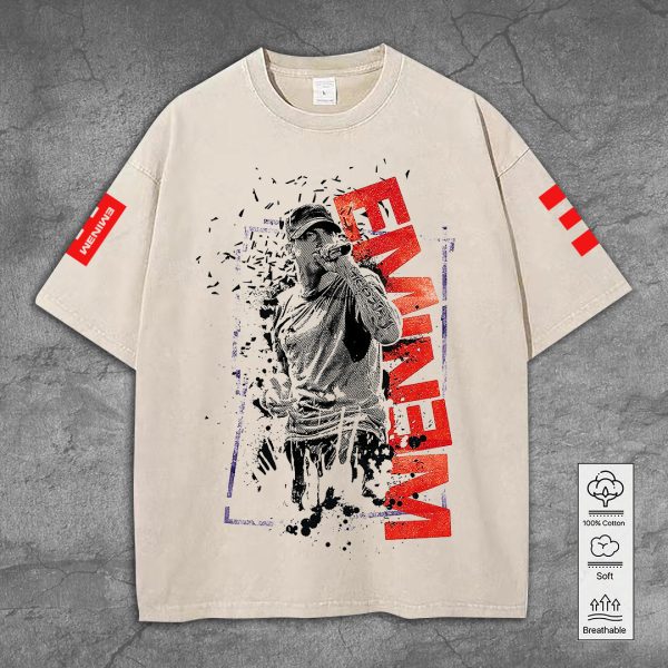 Eminem 2D Acid Washed Cotton Shirt - TANTN 8071