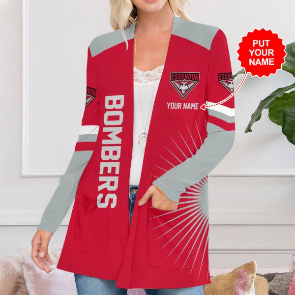 Personalized Essendon FC Women's Patch Pocket Cardigan - MAITM 7828