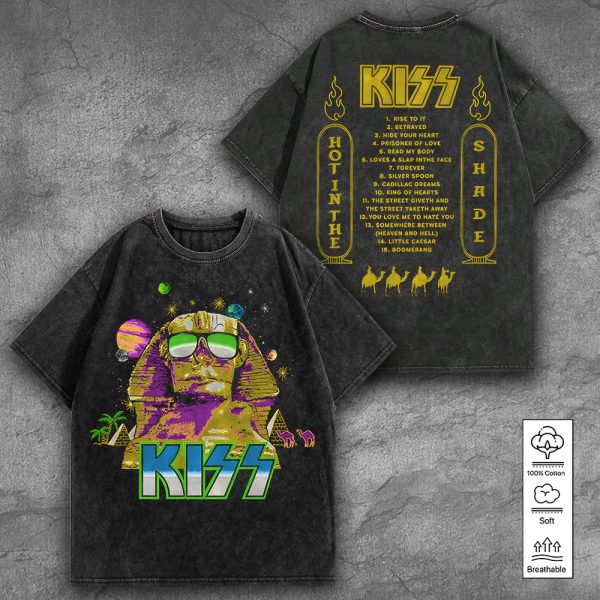 Kiss Band 2D Acid Washed Cotton Shirt - TANTN 8001