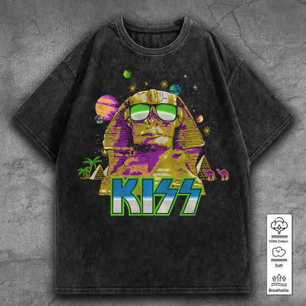 Kiss Band 2D Acid Washed Cotton Shirt - TANTN 8001