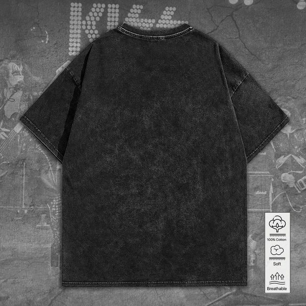 Kiss Band 2D Acid Washed Cotton Shirt - TANTN 8002