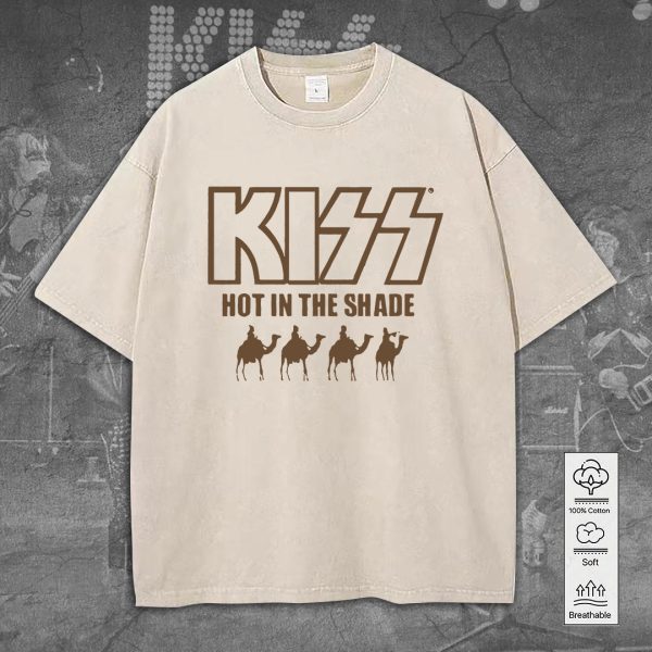 Kiss Band 2D Acid Washed Cotton Shirt - TANTN 8003