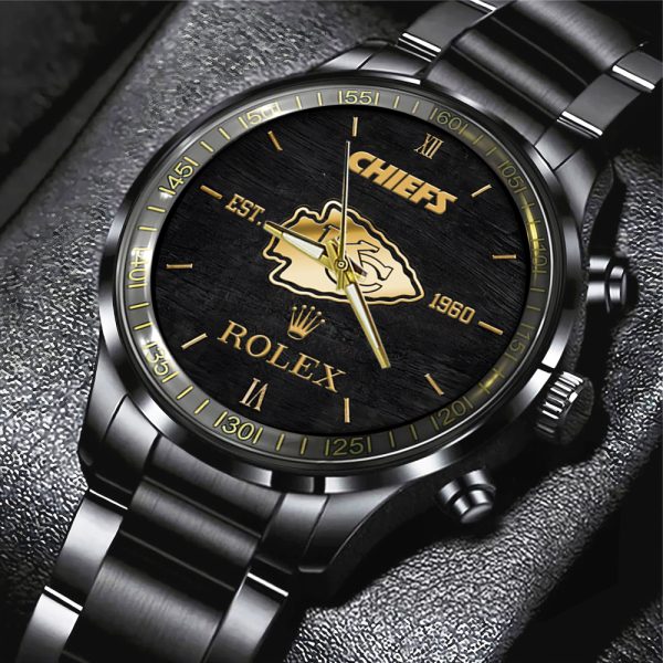 Kansas City Chiefs x Rolex Black Stainless Steel Watch - MAITM 7650