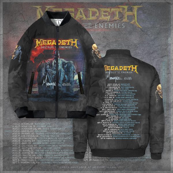 Megadeth Band 3D Bomber Puffer Jacket - TANTN 7921