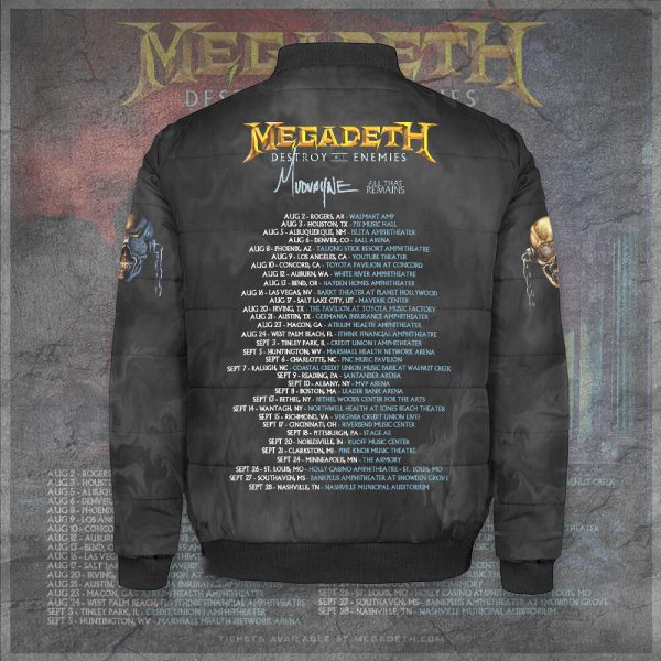 Megadeth Band 3D Bomber Puffer Jacket - TANTN 7921