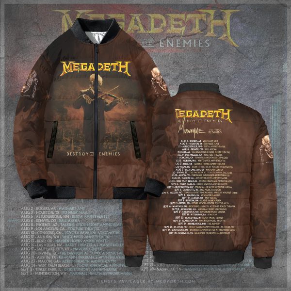 Megadeth Band 3D Bomber Puffer Jacket - TANTN 7922